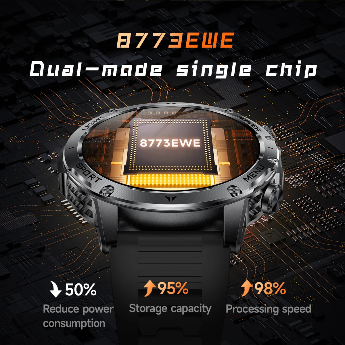 New GPS Outdoor Sports Smart Watch Men AMOLED Screen