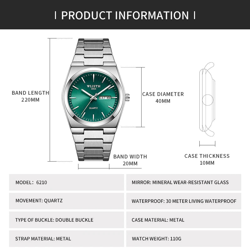 Man Watch Quartz Watch Luxury Waterproof Luminous