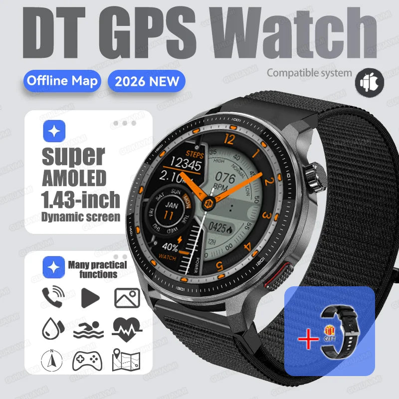 NEW 4G Memory GPS Offline Map Position Smart Watch Sports