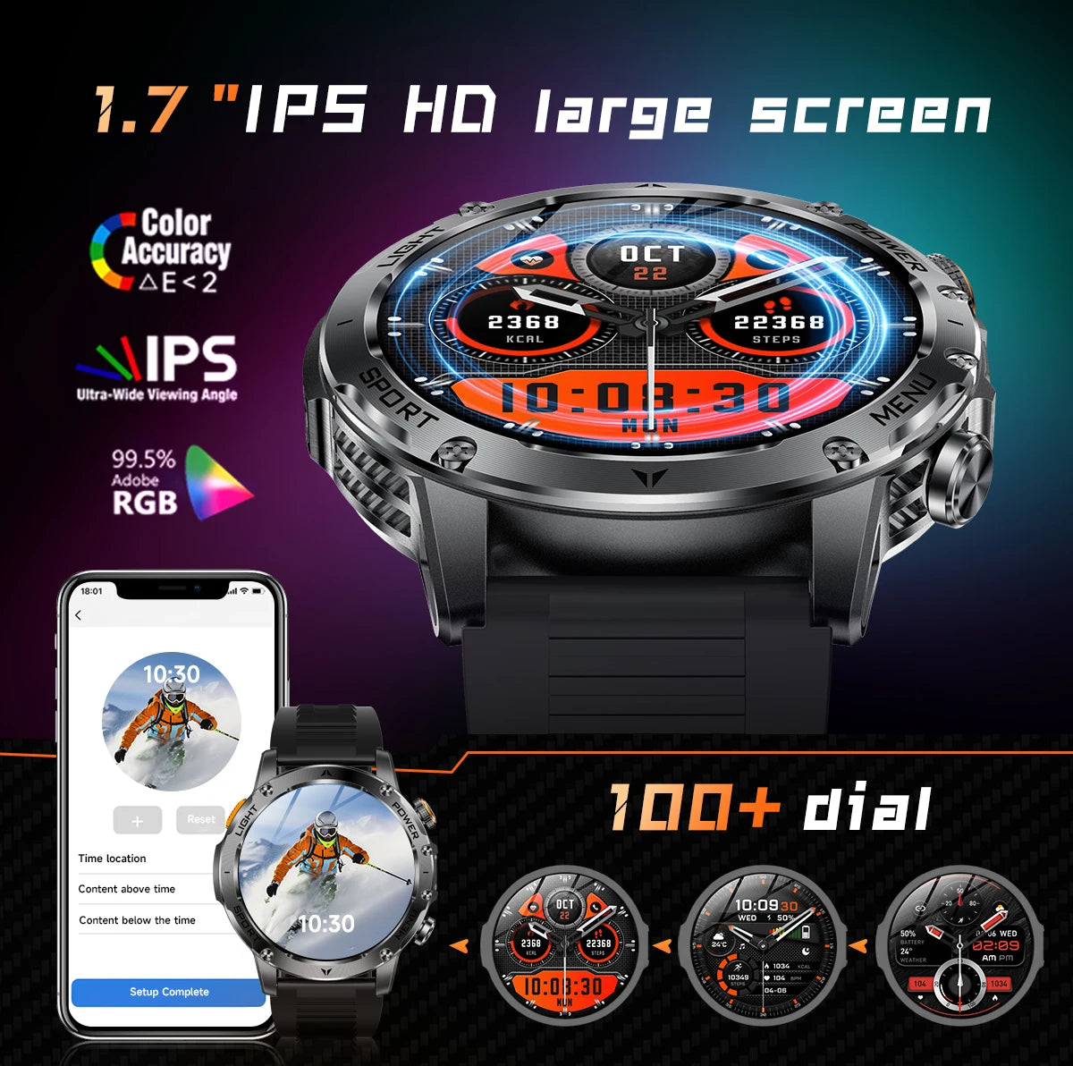 New GPS Outdoor Sports Smart Watch Men AMOLED Screen