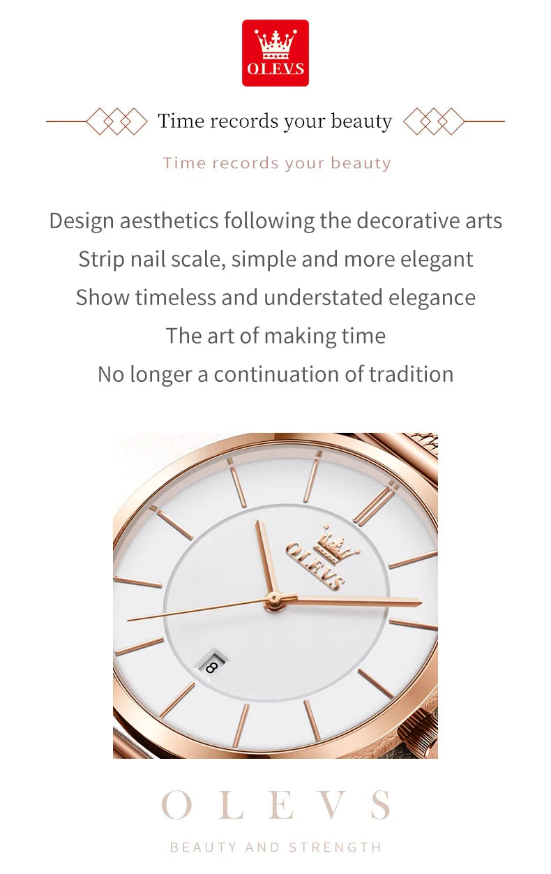 OLEVS Watches For Women Quartz Waterproof Watch Luxury