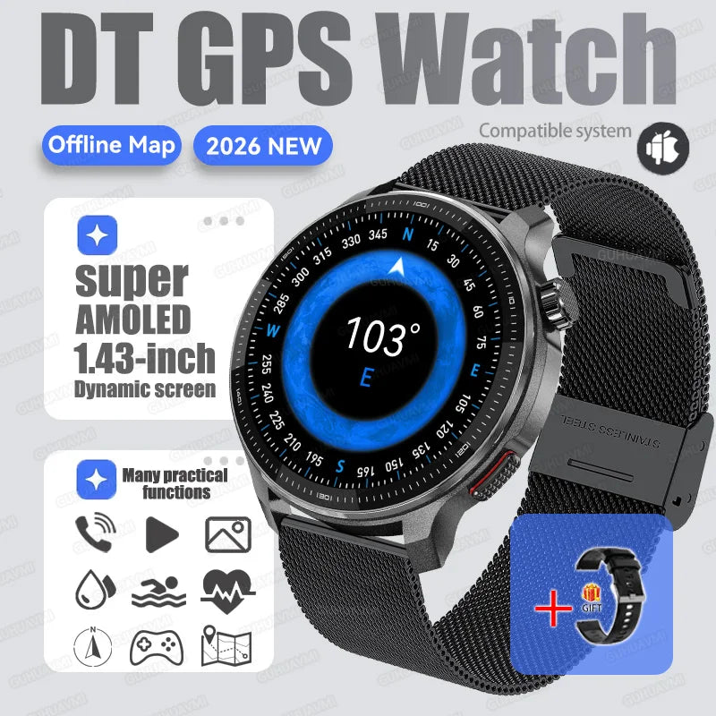 NEW 4G Memory GPS Offline Map Position Smart Watch Sports