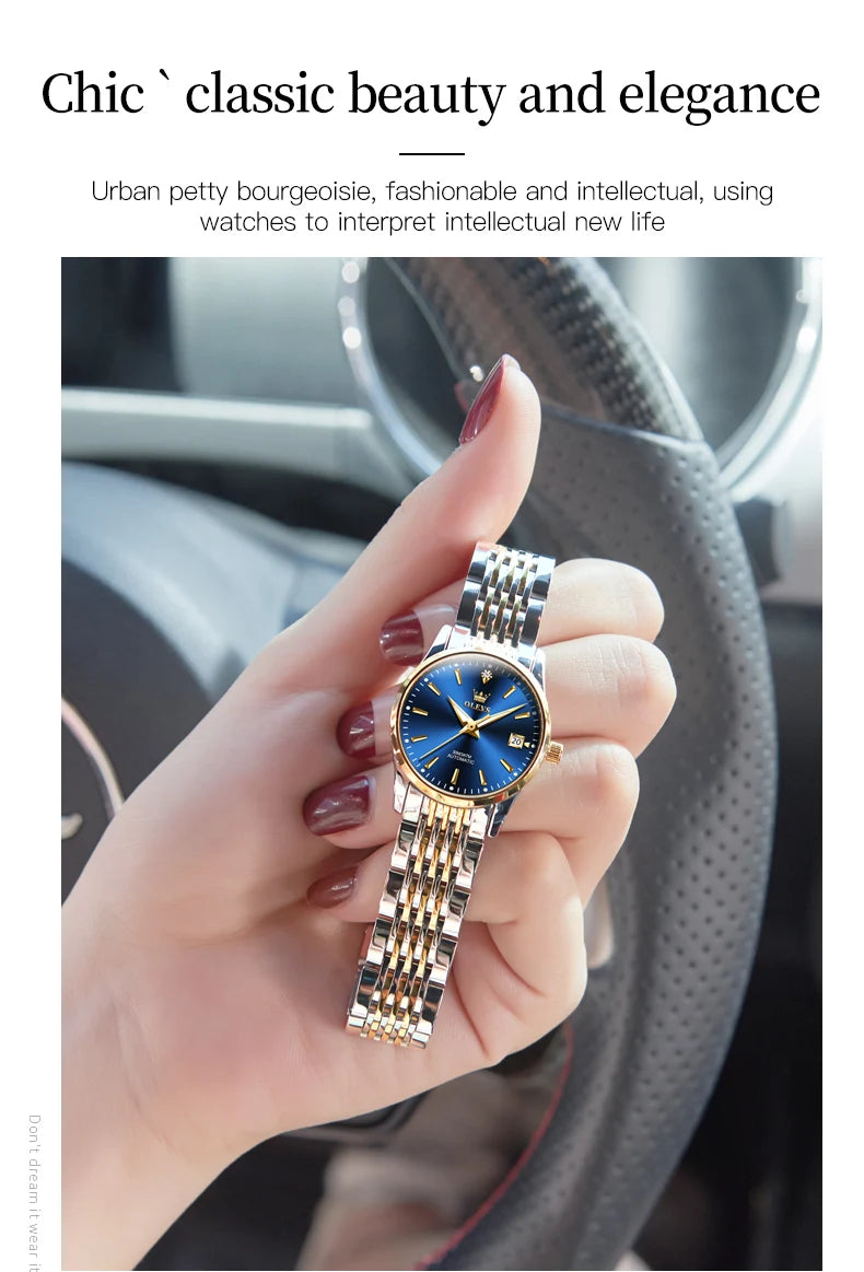Luxury Brand Ladies Watch Automatic Mechanical Wristwatch