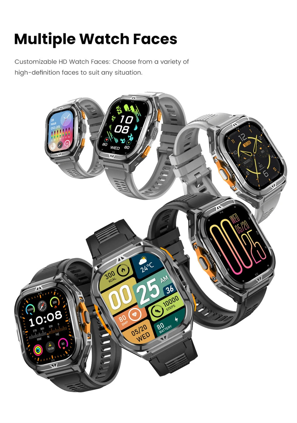NEW TANK X5 Smartwatch 5ATM Waterproof GPS Dual-Frequency