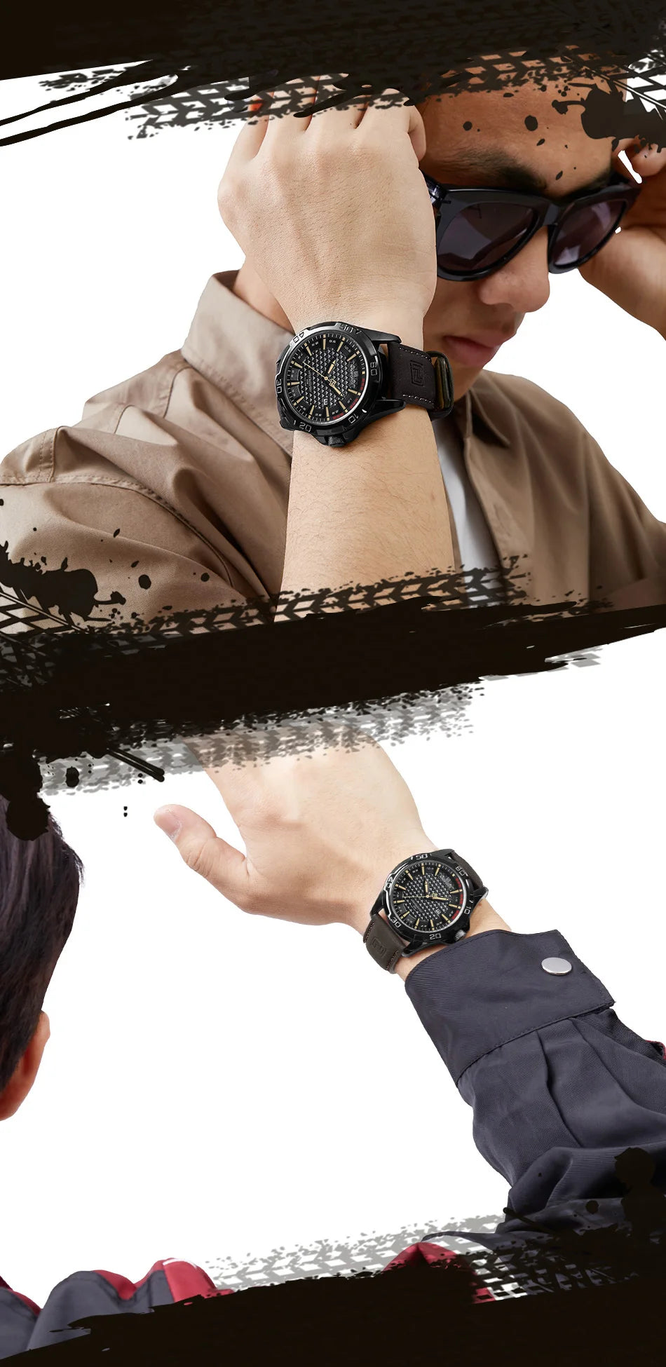 Men Casual Sport Military Quartz Calendar Wrist Watch for Man
