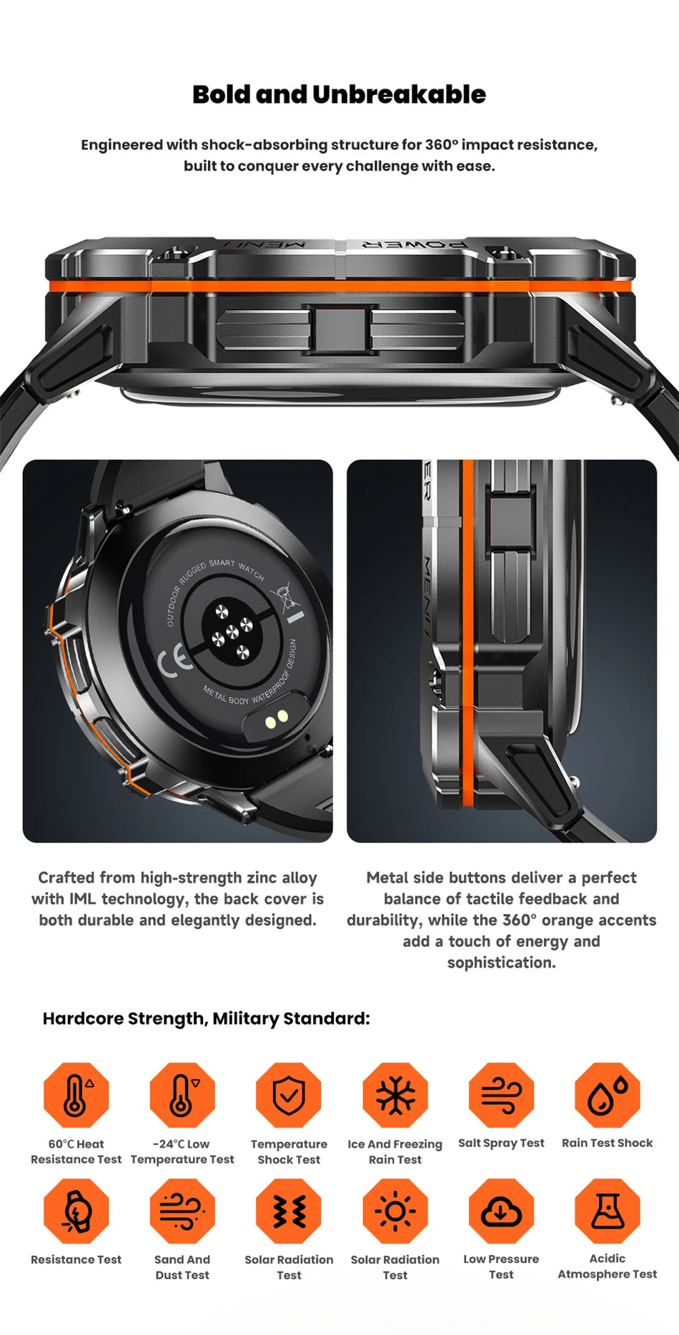 T-Rex 3 Military Grade 1000mAh Battery Smart Watch Sports