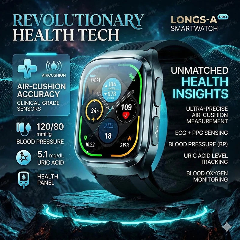 New Airbag Smart Watch Men AI Diagnosis Accurate Blood Pressure