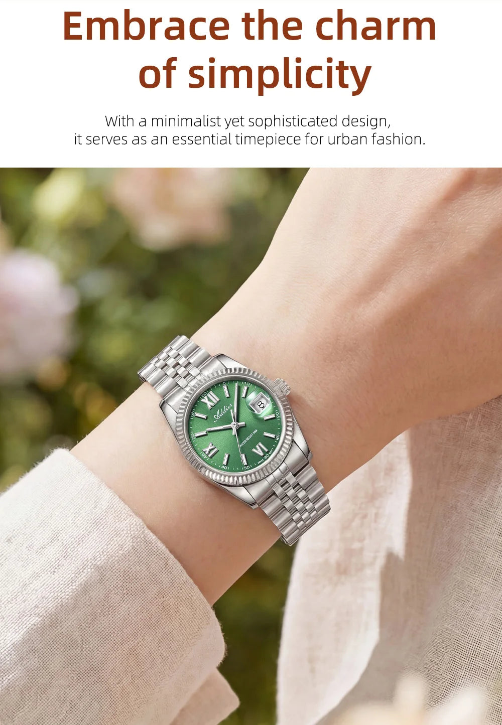 Addies New Ladies Quartz Watch 28mm Sapphire Mirror Watches