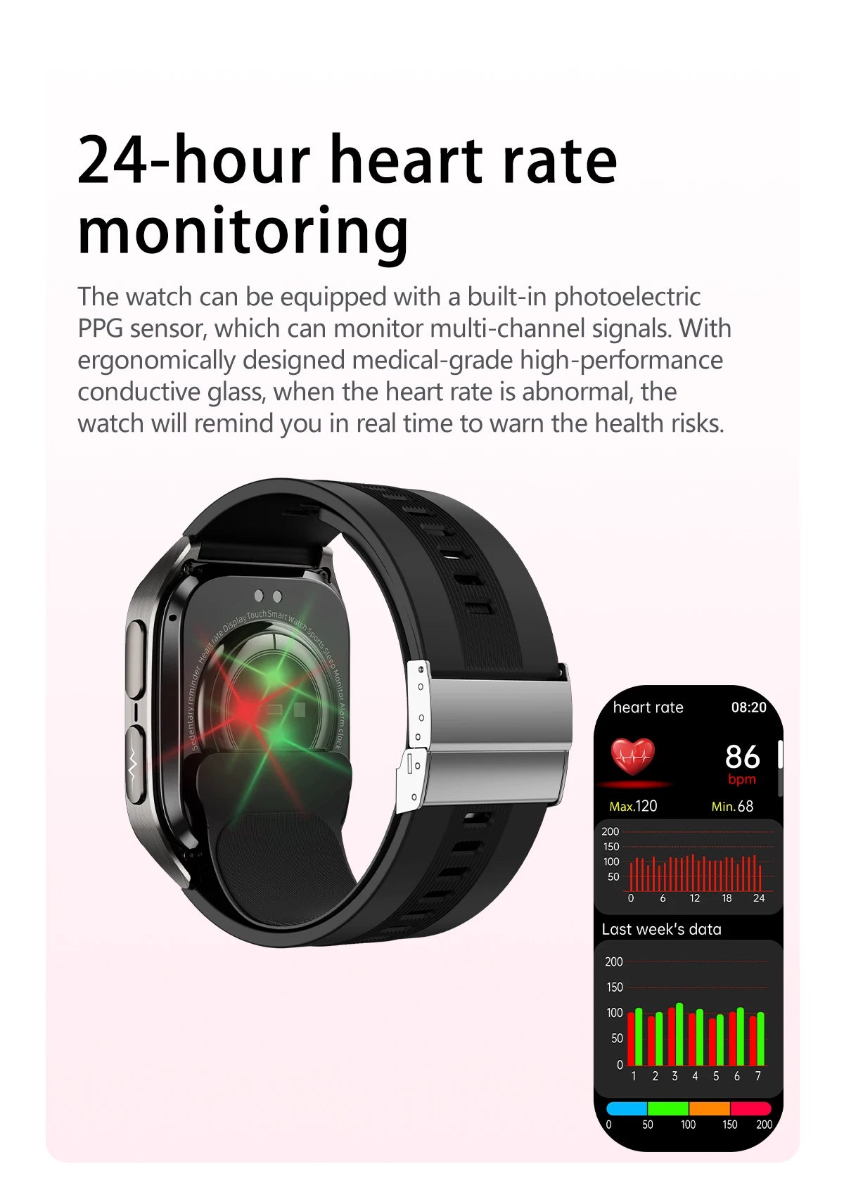 New Airbag Smart Watch Men AI Diagnosis Accurate Blood Pressure