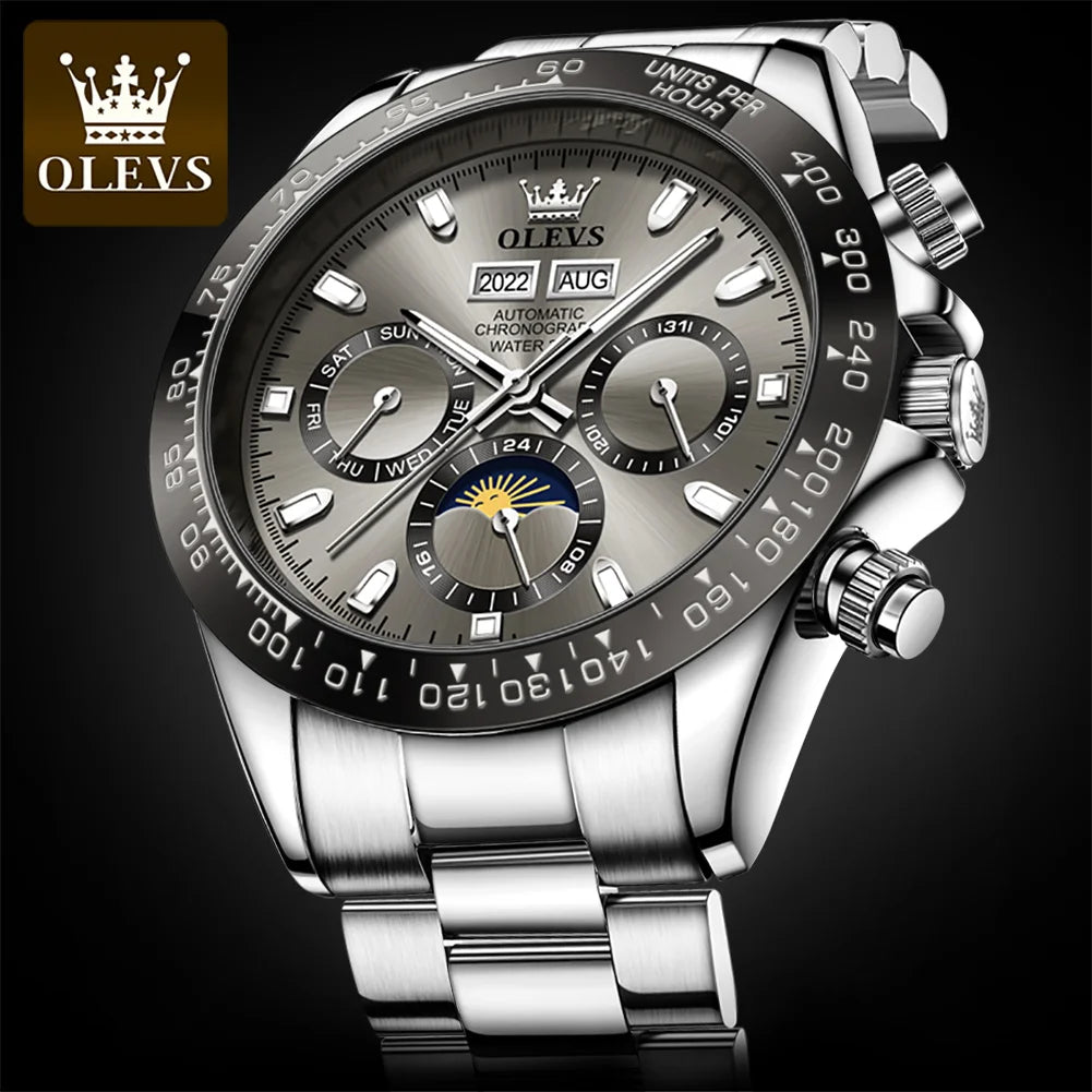 Luxury Mens Watch Chronograph Automatic Mechanical Wristwatch