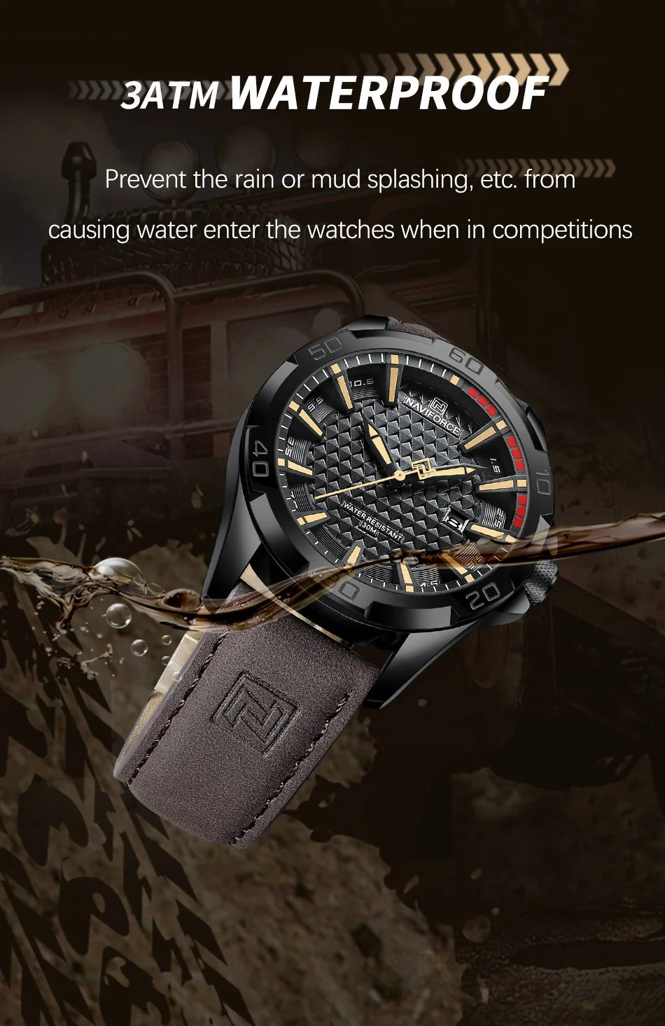Men Casual Sport Military Quartz Calendar Wrist Watch for Man