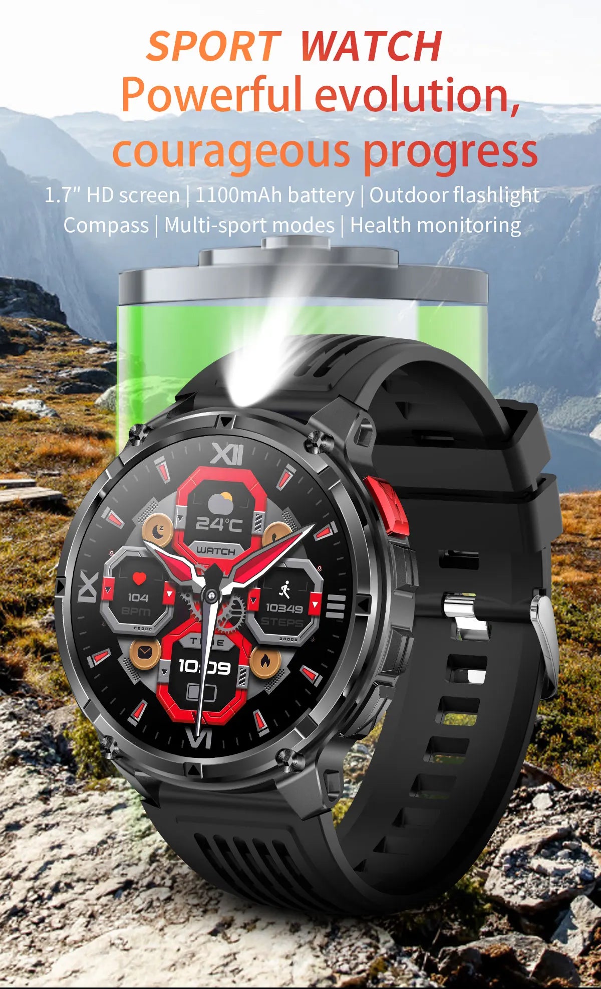 New T-Rex3 Pro 1100mAh Battery Smart Watch GPS Smartwatch