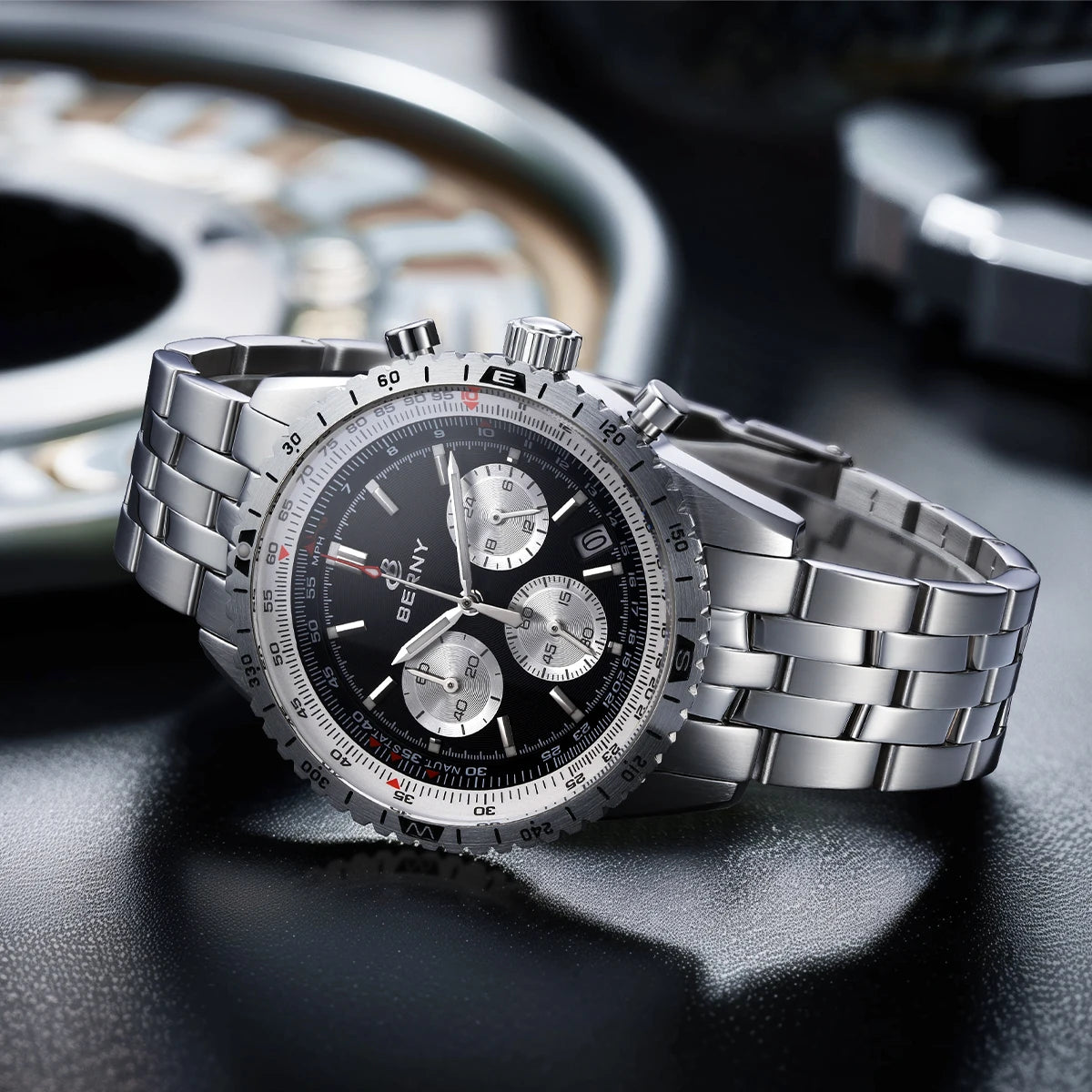 Chronograph Watches for Men Aviation Multifunction Quartz