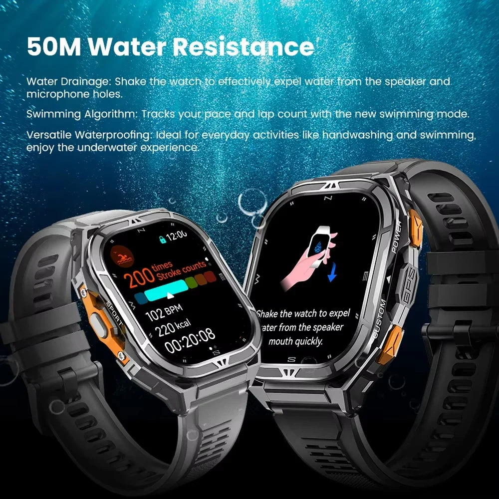 NEW TANK X5 Smartwatch 5ATM Waterproof GPS Dual-Frequency