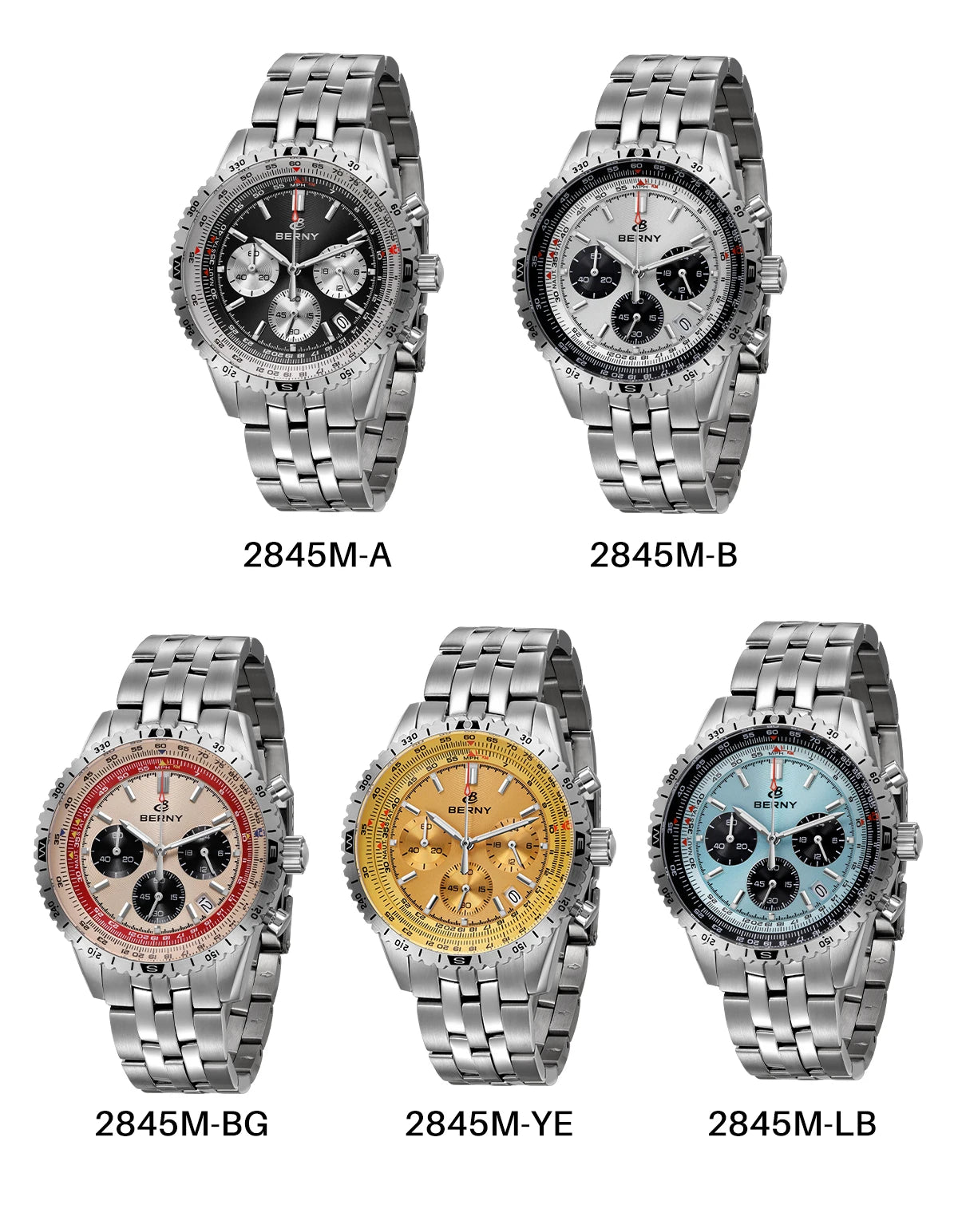 Chronograph Watches for Men Aviation Multifunction Quartz
