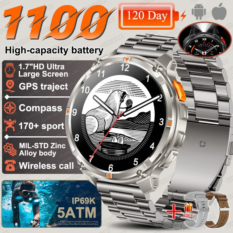 New T-Rex3 Pro 1100mAh Battery Smart Watch GPS Smartwatch