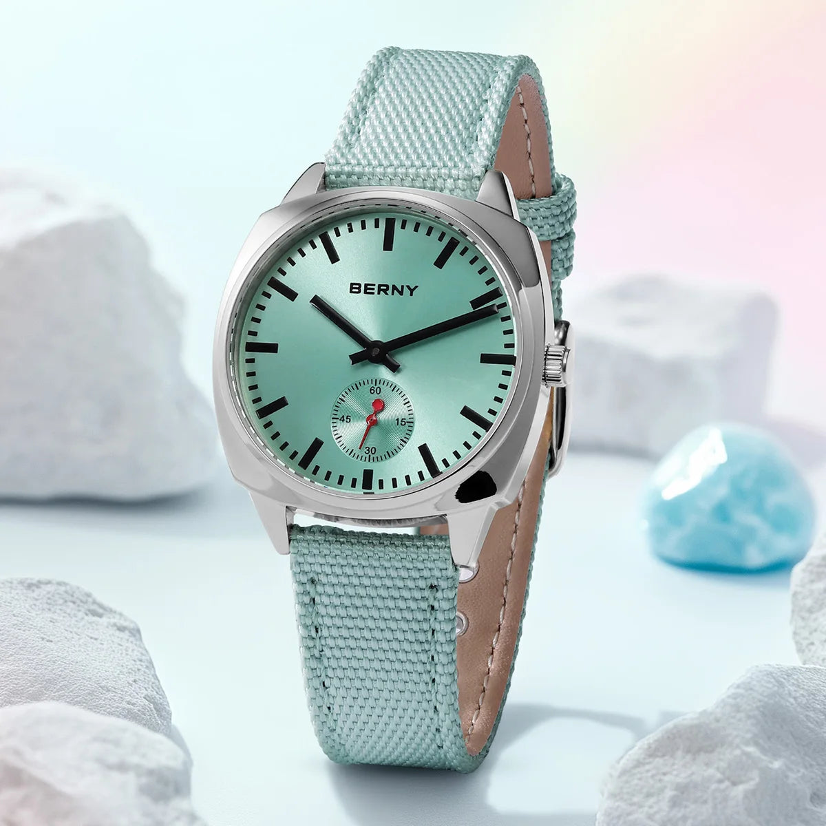Ladies Railway Watch Canvas Women Wristwatch Quartz