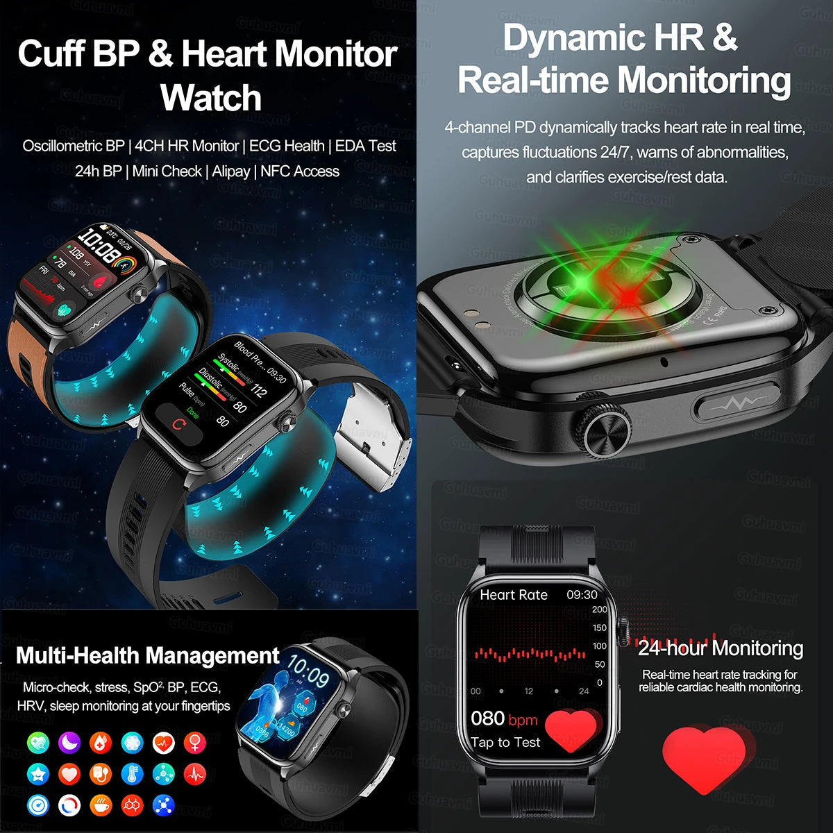 New Upgrade Air pump Smart Watch airbag Accurate Smartwatch