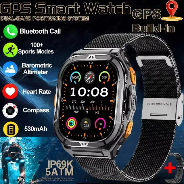 NEW TANK X5 Smartwatch 5ATM Waterproof GPS Dual-Frequency