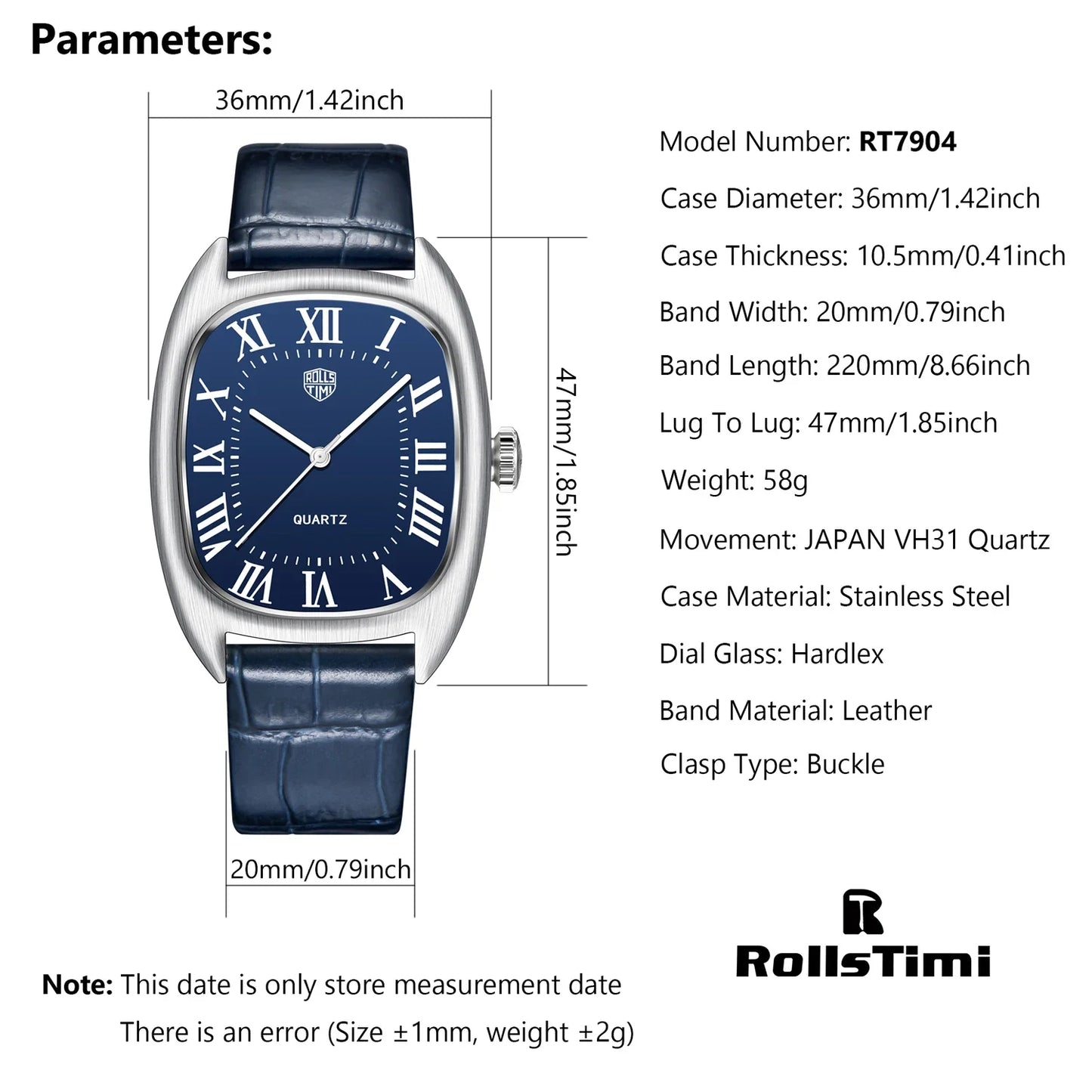 New Men's Watches Top Brand Luxury Oval Quartz Watch