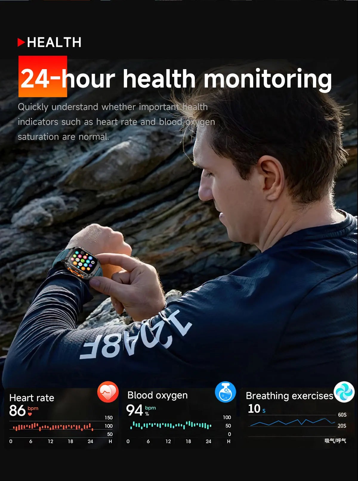 New Military Grade Outdoor GPS Smart Watches Men Compass