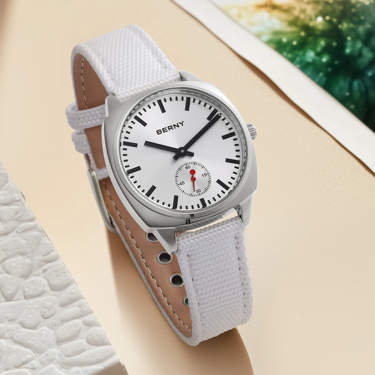 Ladies Railway Watch Canvas Women Wristwatch Quartz
