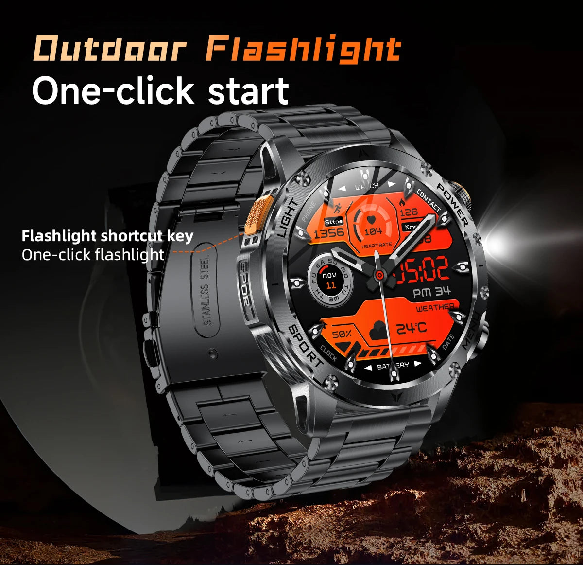 New GPS Outdoor Sports Smart Watch Men AMOLED Screen