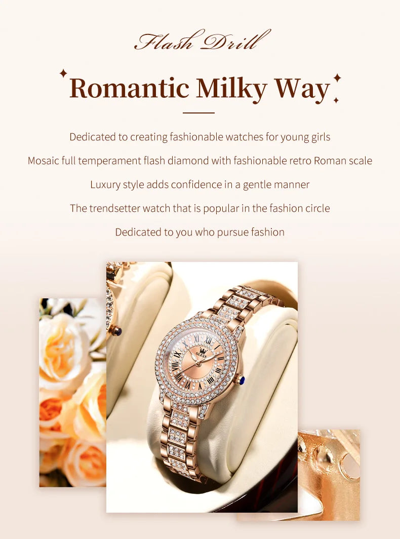 Luxury All Diamond Original Quartz Watch for Women