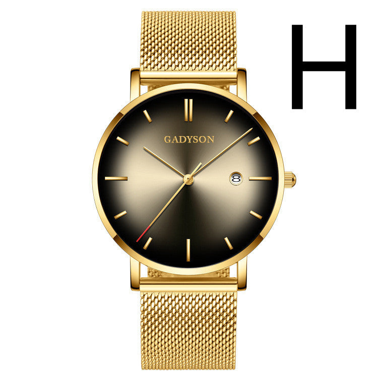 Watch Men's Simple Color Steel Watch Gradient Quartz Watch