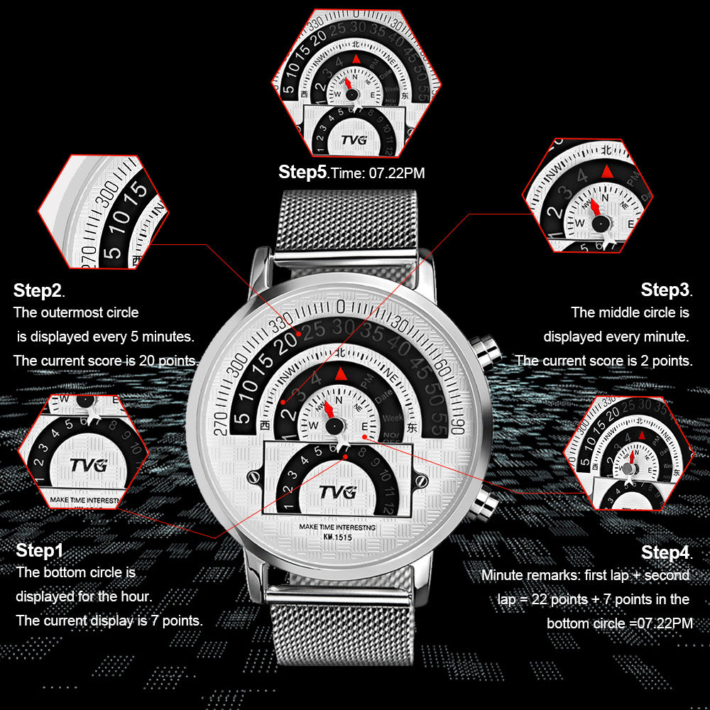 Casual Compass Watch Men's Electronic Watch