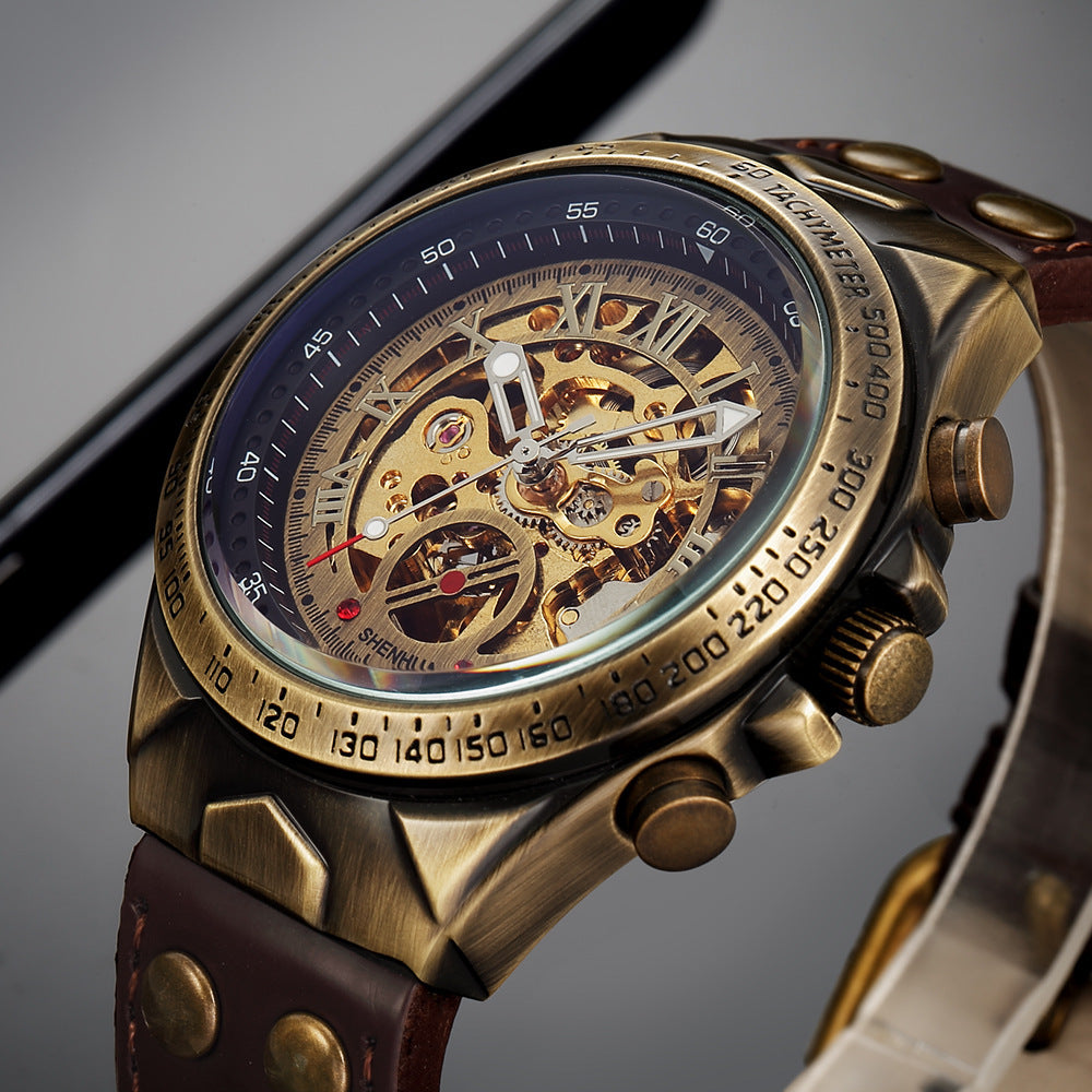 Fashion Men's Casual Bronze Automatic Mechanical Watch