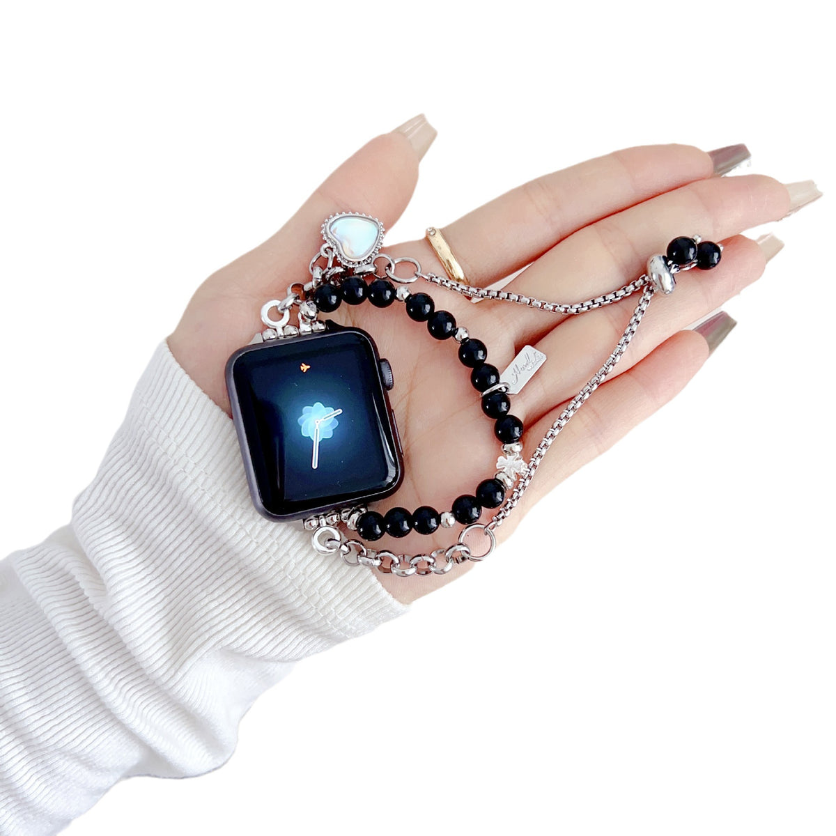 Laser Colorful Love Painted Bead Necklace Shoushan Stone Girls