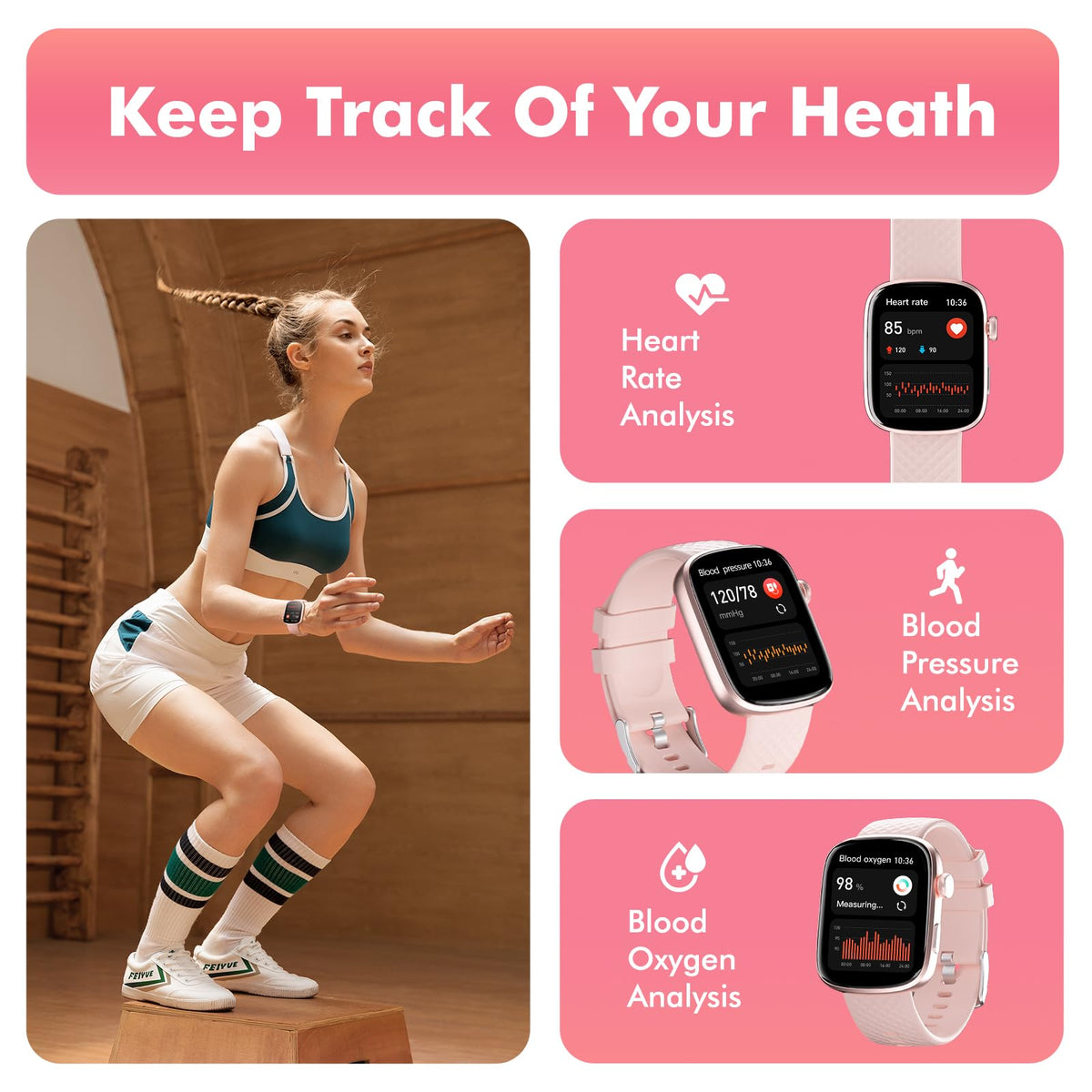 Smart Watch Bluetooth Call &1.95 HD Screen -Heart Rate