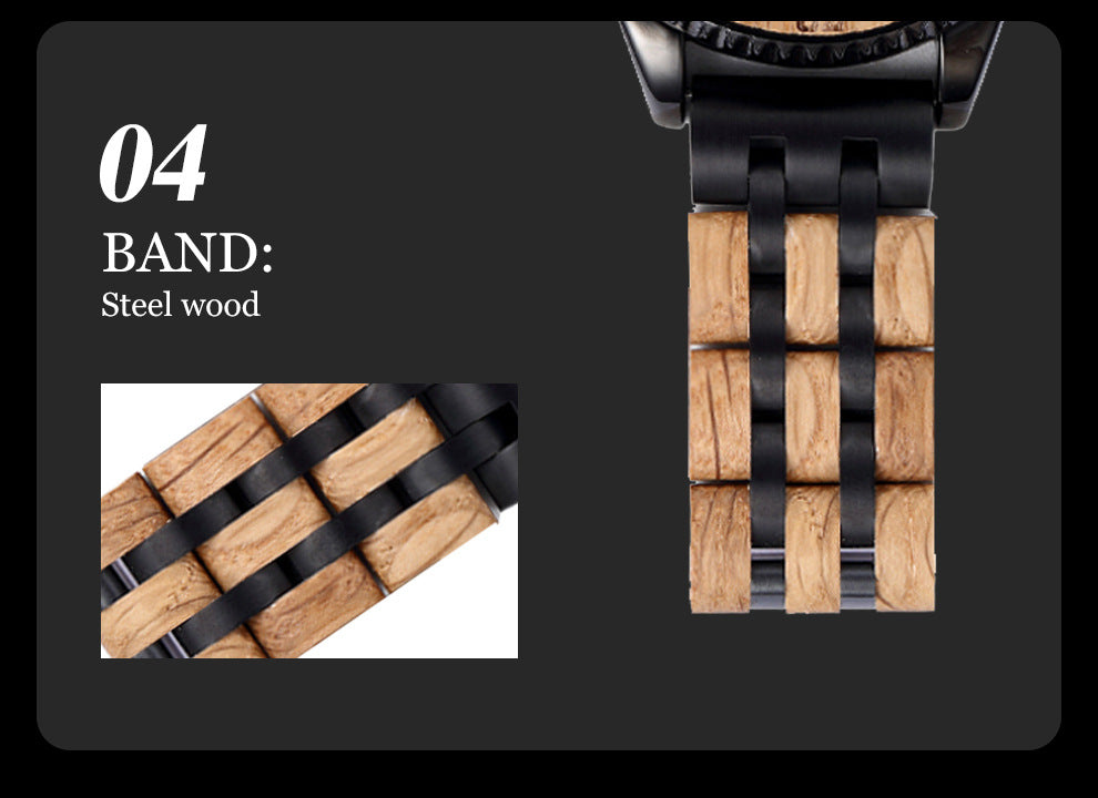 Sports Men's Watch Wood Suit Mechanical Feeling