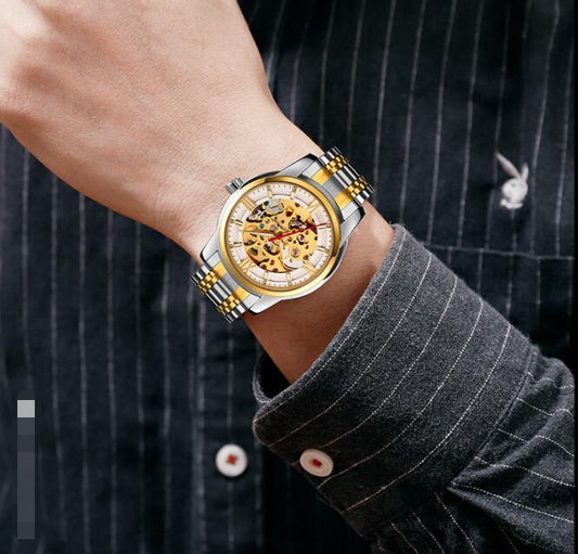 Fashion Temperament Automatic Mechanical Men's Leather Business Watch