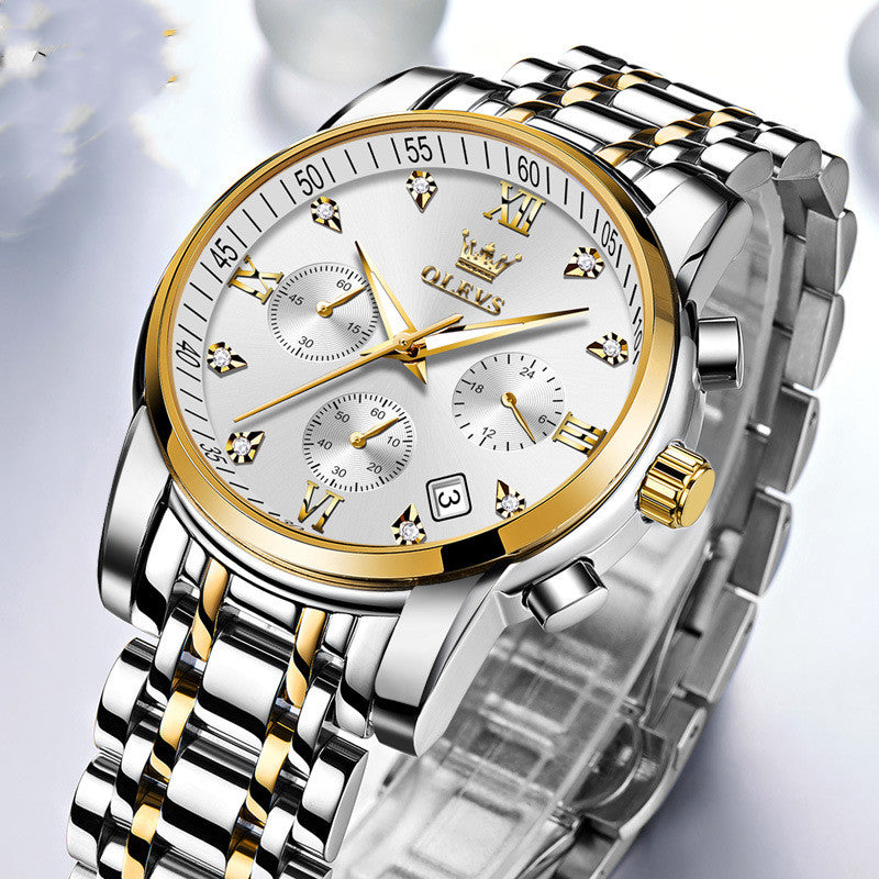 Luxury Brand Men Watches Chronograph Stainless Steel