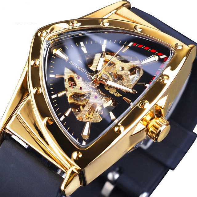 Skeleton Men's Automatic Mechanical Watch Silicone Strap