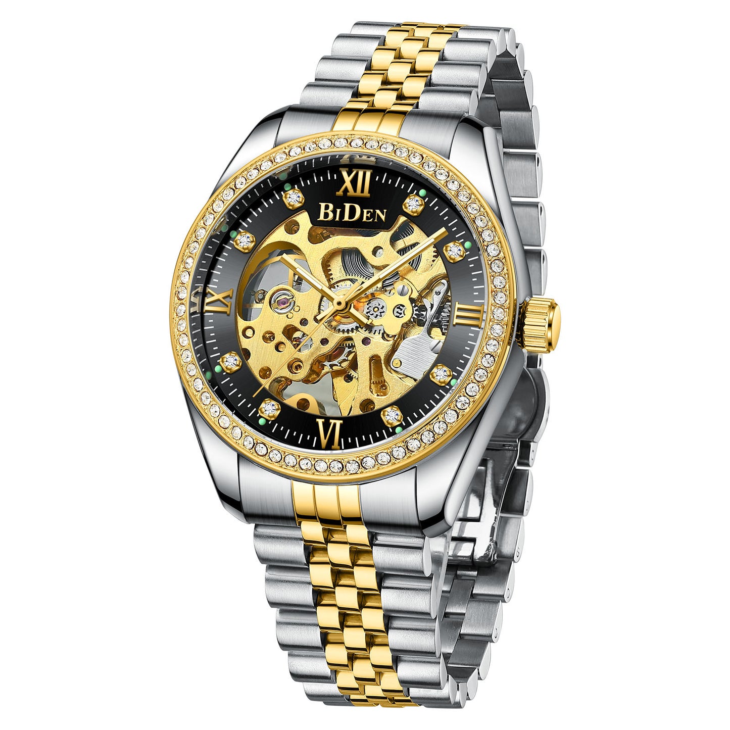 Fashion Solid Steel Band Diamond Watch