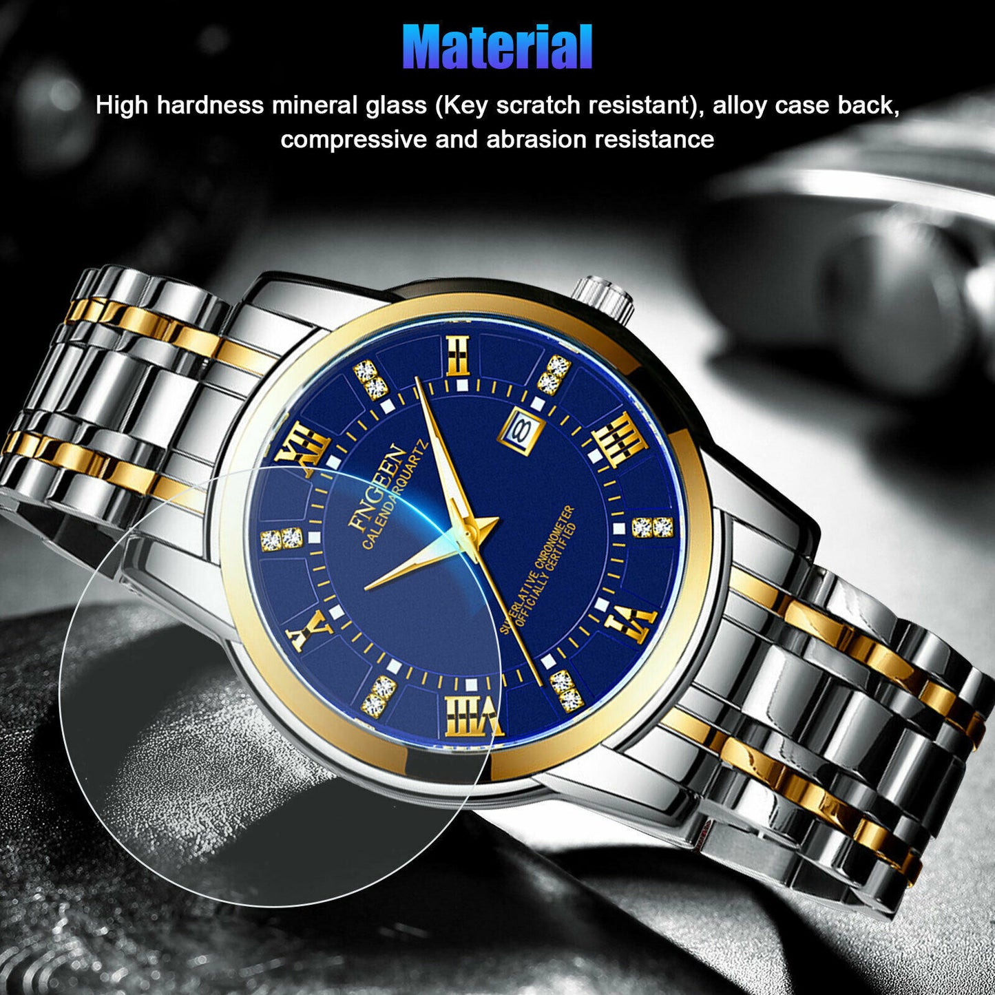 Men's Watch Waterproof Classic Relojes De Hombre Stainless Steel Quartz Luminous