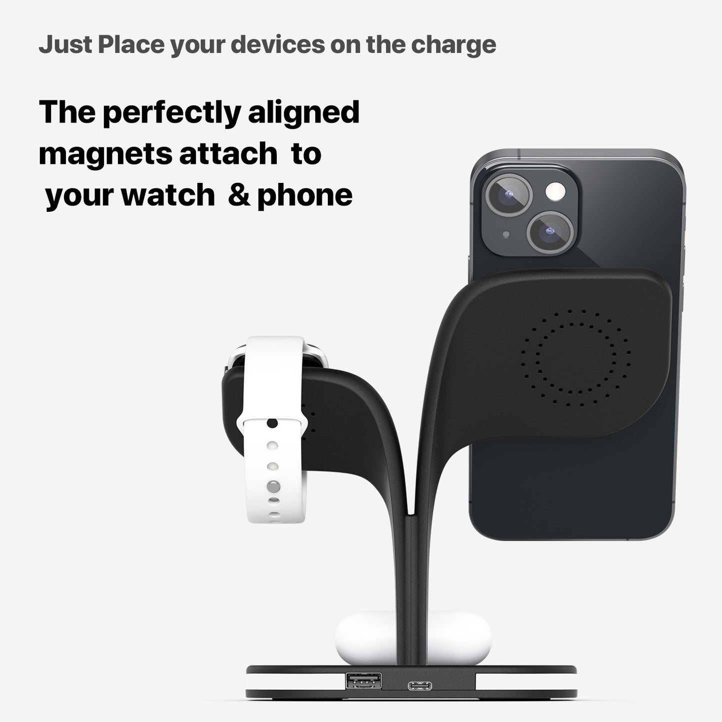 Phone Desktop Wireless Charger Watch Headphone Stand