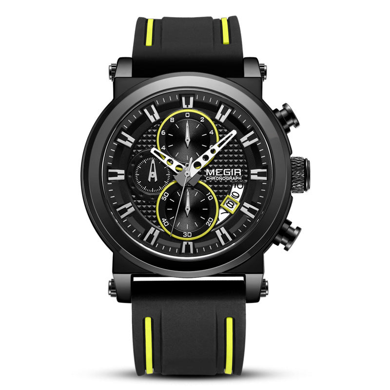 Trend Sports Multifunctional True Three Eyes Quartz Men's Watch