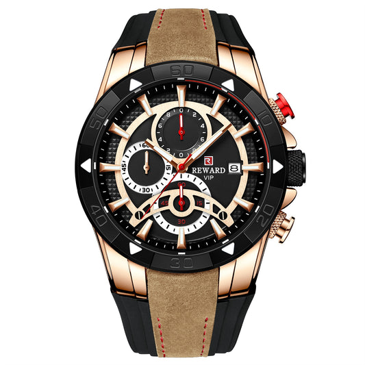Men's Watch Calendar Watch Tape Quartz Watch