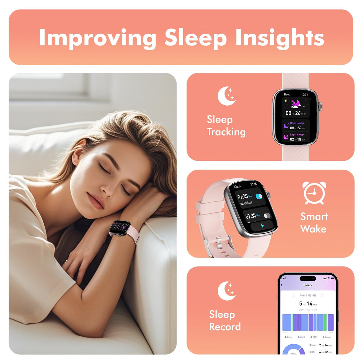Smart Watch Bluetooth Call &1.95 HD Screen -Heart Rate