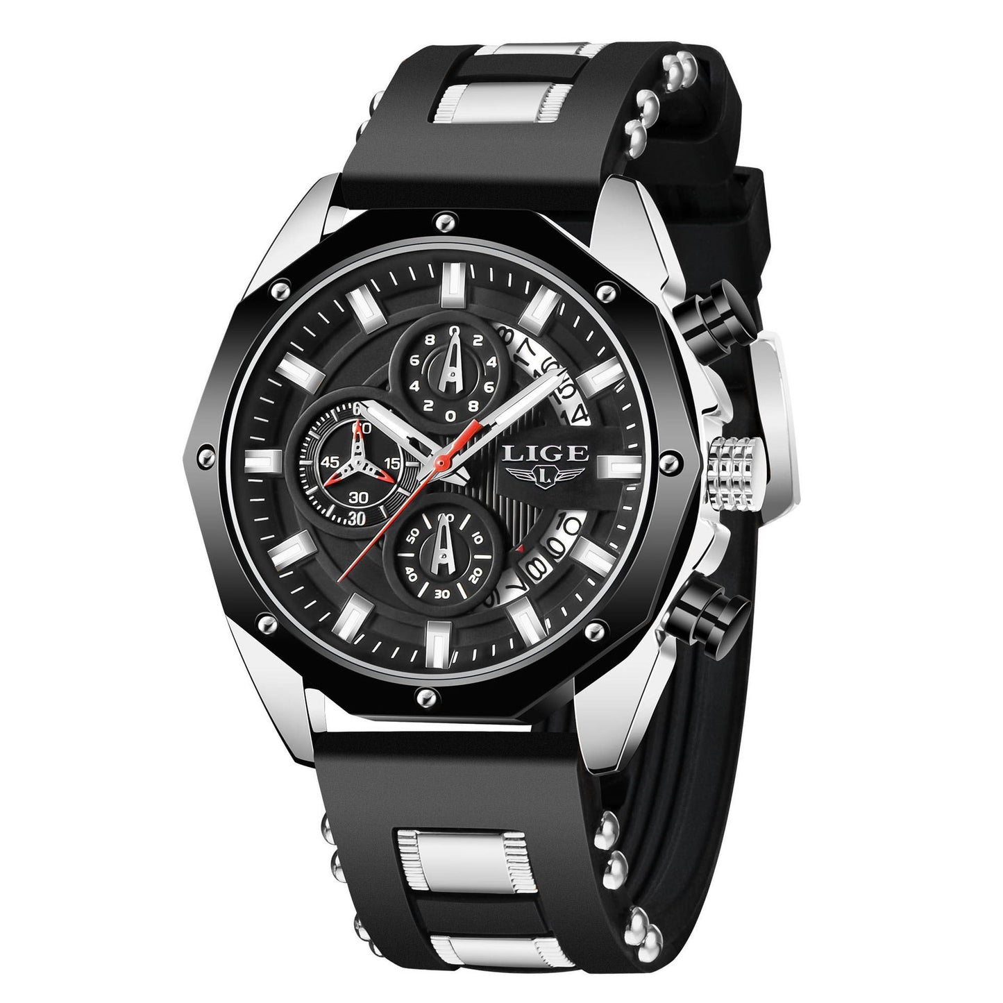 Fashion Mens Watches Top Brand Luxury Silicone Sport Watch