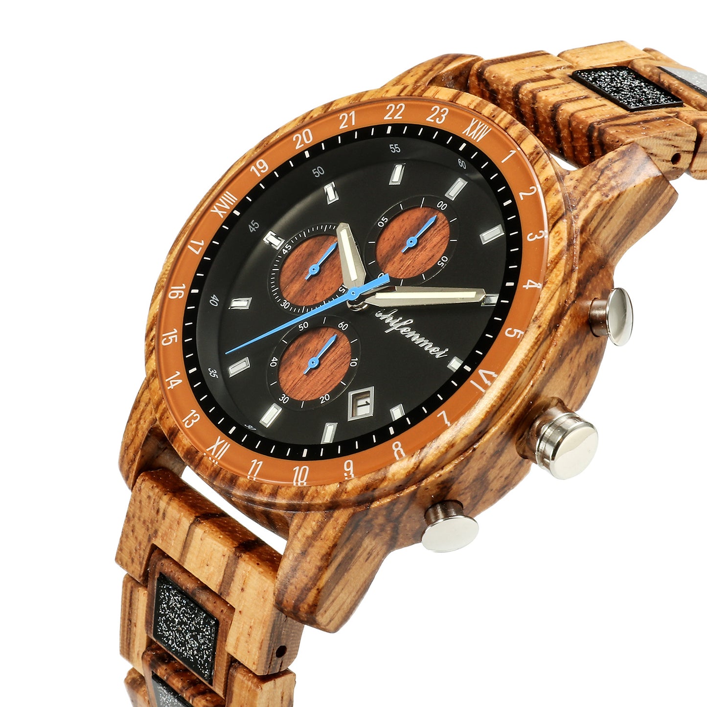 Sports Multi-function Wooden Watch Male