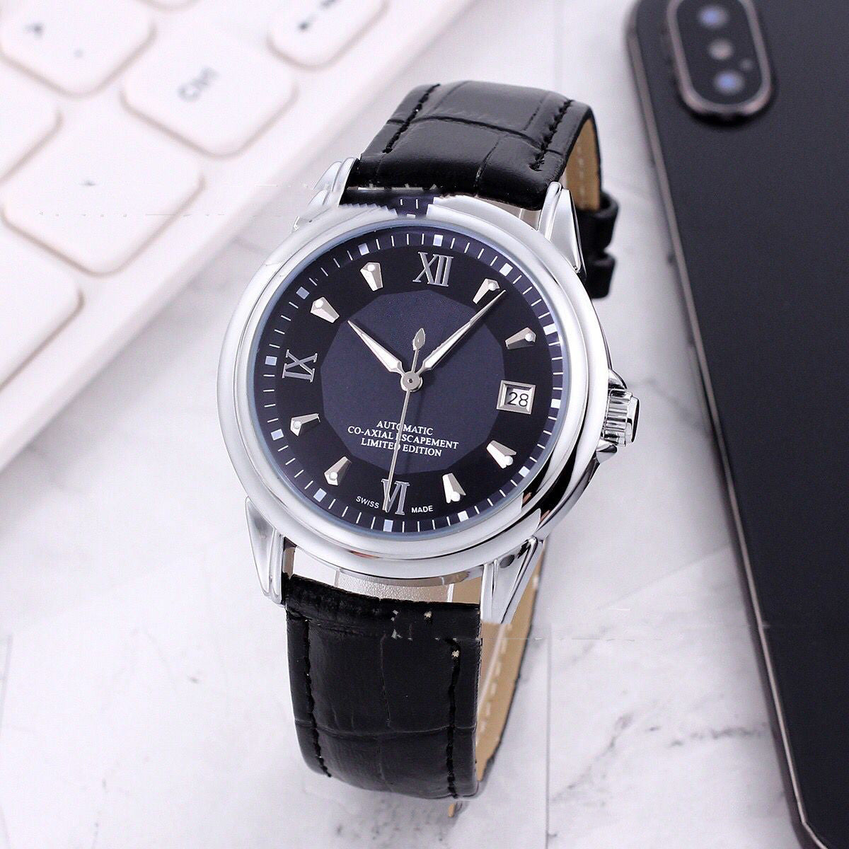 Mens Transparent Skeleton Mechanical Automatic Casual Watch