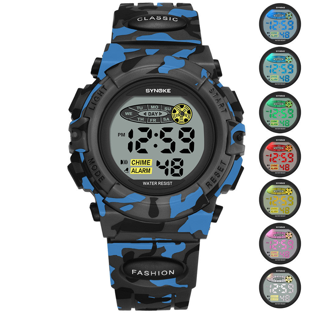 Colorful Luminous Children's Student Personality Camouflage Sports Watch