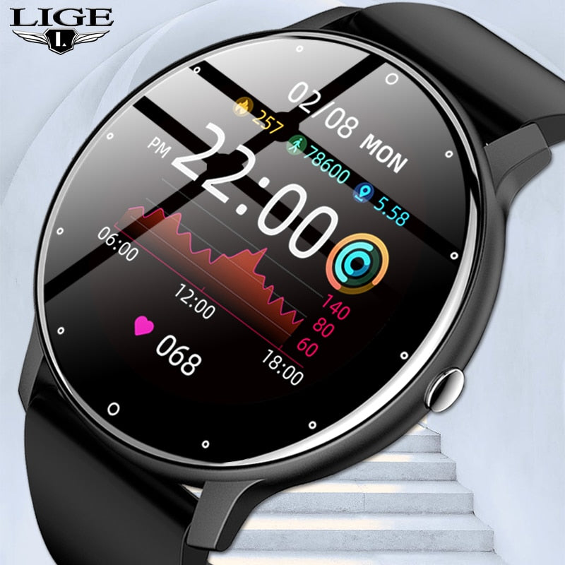 LIGE Fashion Smart Watch Men Fitness Bracelet Sports Tracker