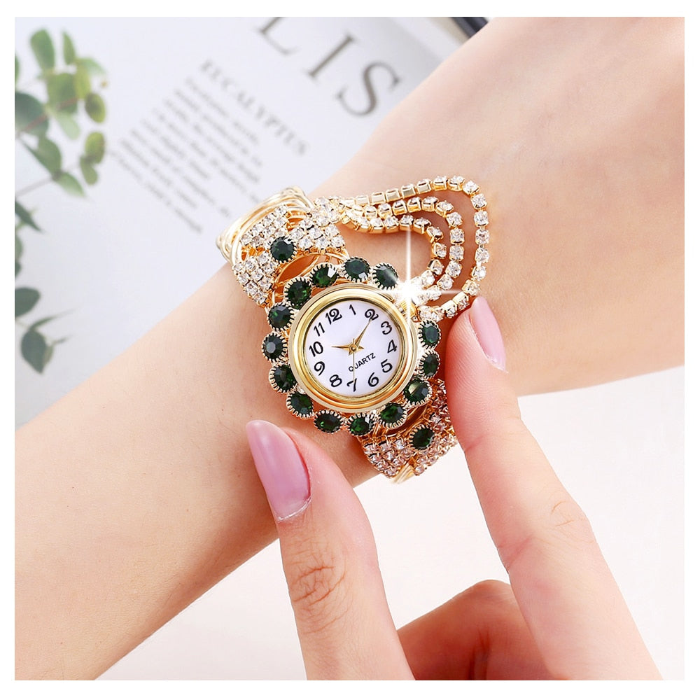 Top Brand Luxury Rhinestone Bracelet Watch Wristwatch