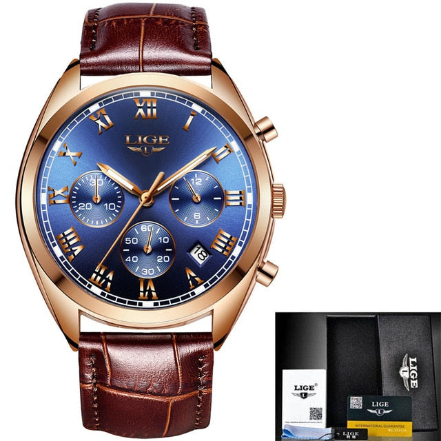 Watch Men LIGE Fashion Business Men Watches Luxury Waterproof